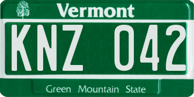VT license plate KNZ042