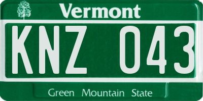 VT license plate KNZ043
