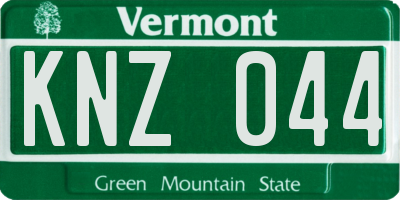 VT license plate KNZ044