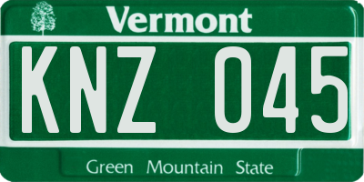 VT license plate KNZ045