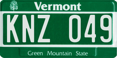 VT license plate KNZ049