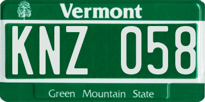 VT license plate KNZ058