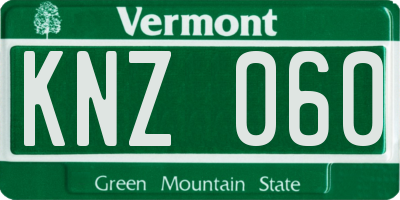 VT license plate KNZ060