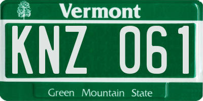 VT license plate KNZ061