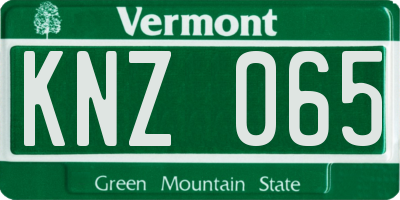 VT license plate KNZ065