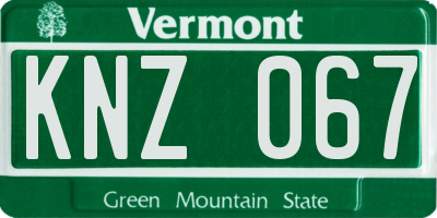 VT license plate KNZ067