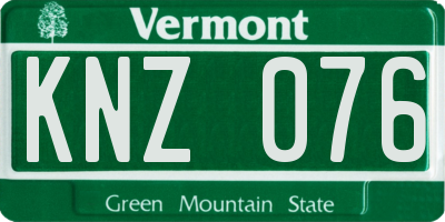 VT license plate KNZ076