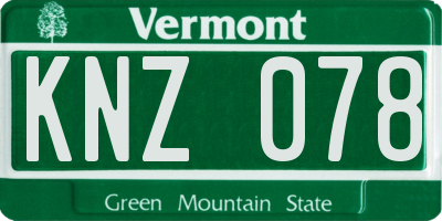 VT license plate KNZ078