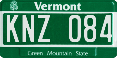 VT license plate KNZ084