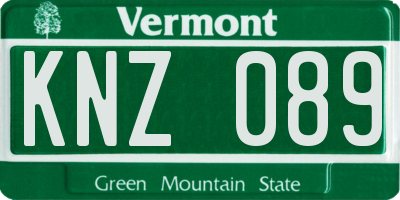 VT license plate KNZ089