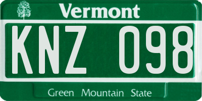 VT license plate KNZ098
