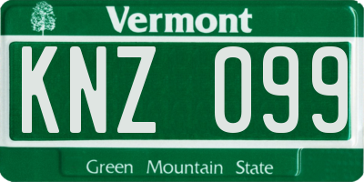 VT license plate KNZ099