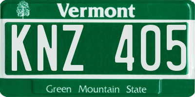 VT license plate KNZ405