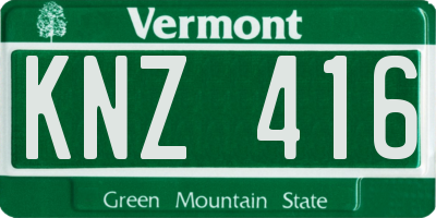 VT license plate KNZ416