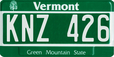 VT license plate KNZ426