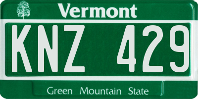 VT license plate KNZ429