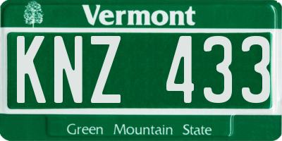 VT license plate KNZ433