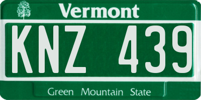 VT license plate KNZ439