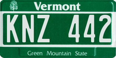 VT license plate KNZ442