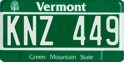 VT license plate KNZ449