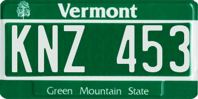 VT license plate KNZ453
