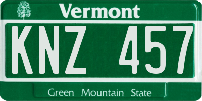 VT license plate KNZ457