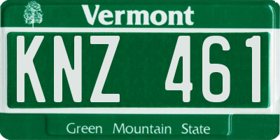 VT license plate KNZ461