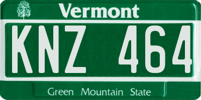 VT license plate KNZ464