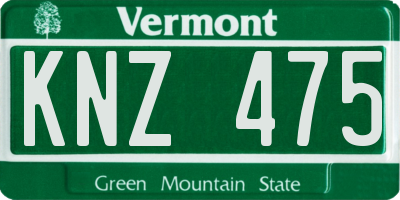 VT license plate KNZ475