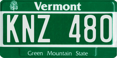VT license plate KNZ480