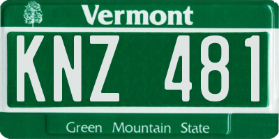 VT license plate KNZ481