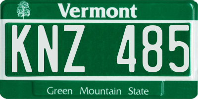 VT license plate KNZ485