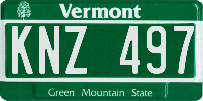 VT license plate KNZ497