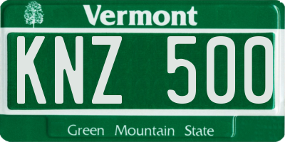 VT license plate KNZ500