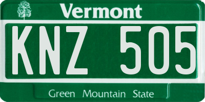 VT license plate KNZ505