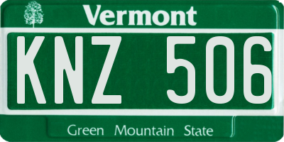 VT license plate KNZ506
