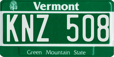 VT license plate KNZ508