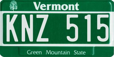 VT license plate KNZ515