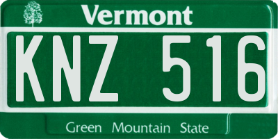 VT license plate KNZ516