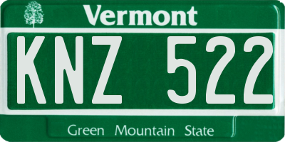 VT license plate KNZ522