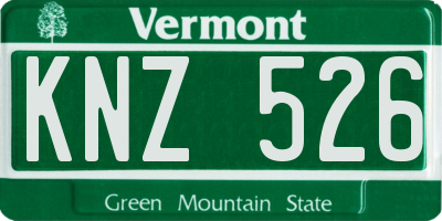 VT license plate KNZ526
