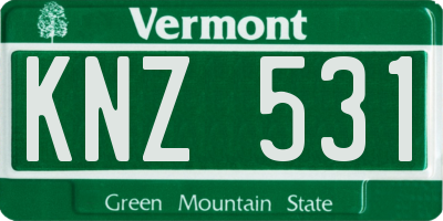 VT license plate KNZ531