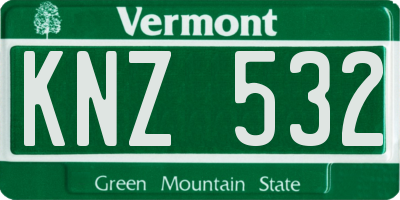 VT license plate KNZ532