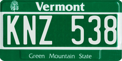 VT license plate KNZ538