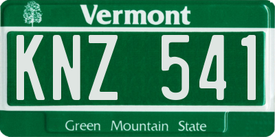 VT license plate KNZ541