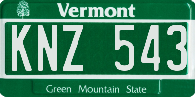 VT license plate KNZ543