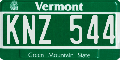 VT license plate KNZ544