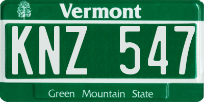 VT license plate KNZ547