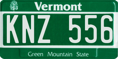 VT license plate KNZ556
