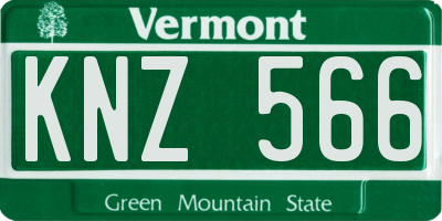VT license plate KNZ566